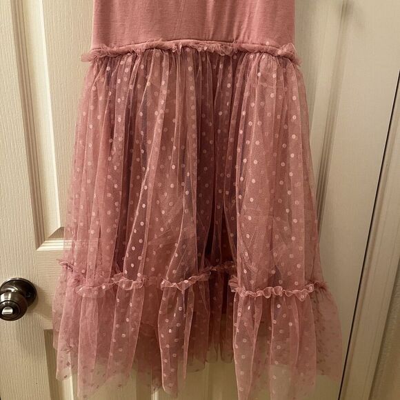 Joyfolie Mia Joy Leila Tulle Dress in Mauve Pink Polka Dots Girls Size 10 NWT - Picture 6 of 13